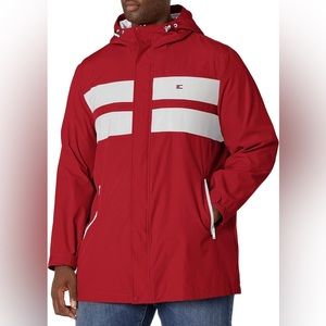 Tommy Hilfiger Men's Water Resistant Breathable Hooded Rain Jacket